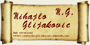 Mihajlo Glijaković vizit kartica